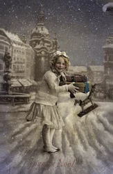 Kleines Mädchen im Schnee